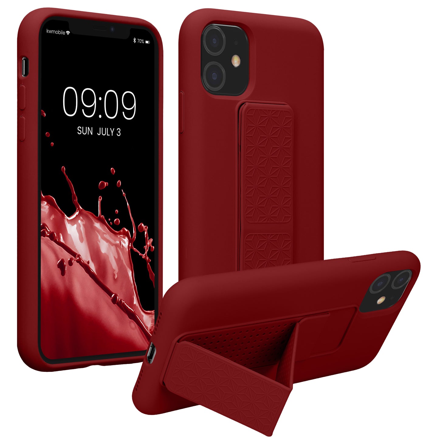 kwmobile Cell Phone Case for Apple iPhone 11 with Finger Holder and Stand Protective Cover