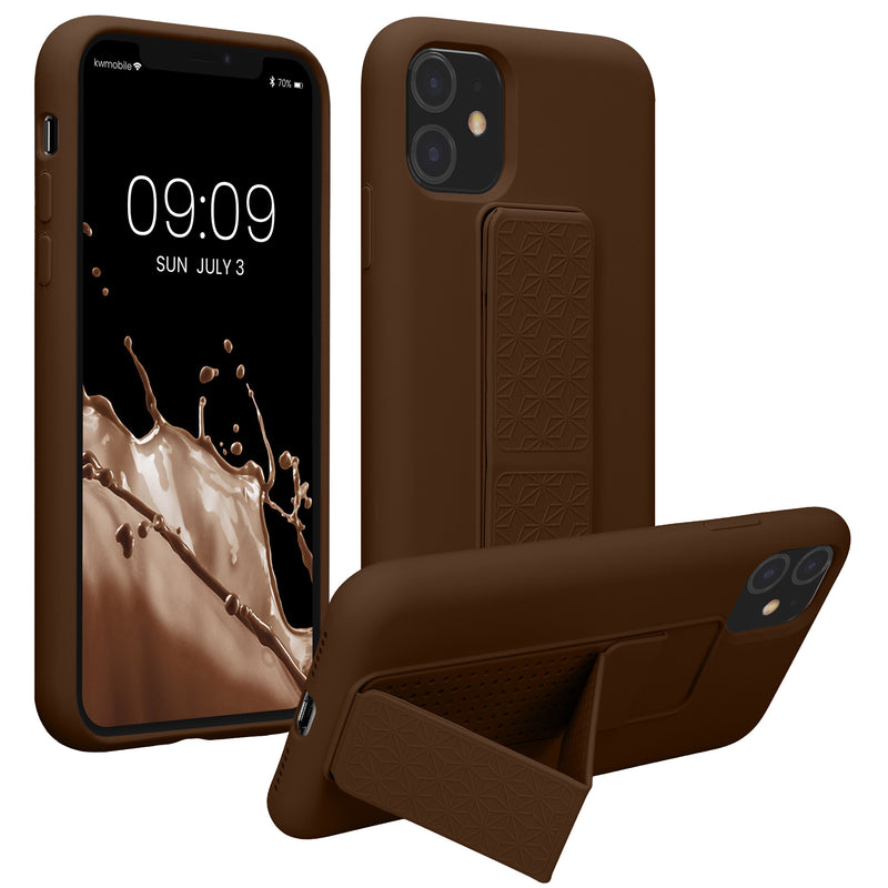 kwmobile Cell Phone Case for Apple iPhone 11 with Finger Holder and Stand Protective Cover