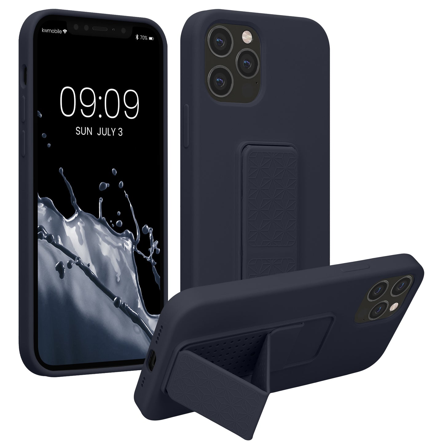 kwmobile Cell Phone Case for Apple iPhone 12 / iPhone 12 Pro with Finger Holder and Stand Protective Cover