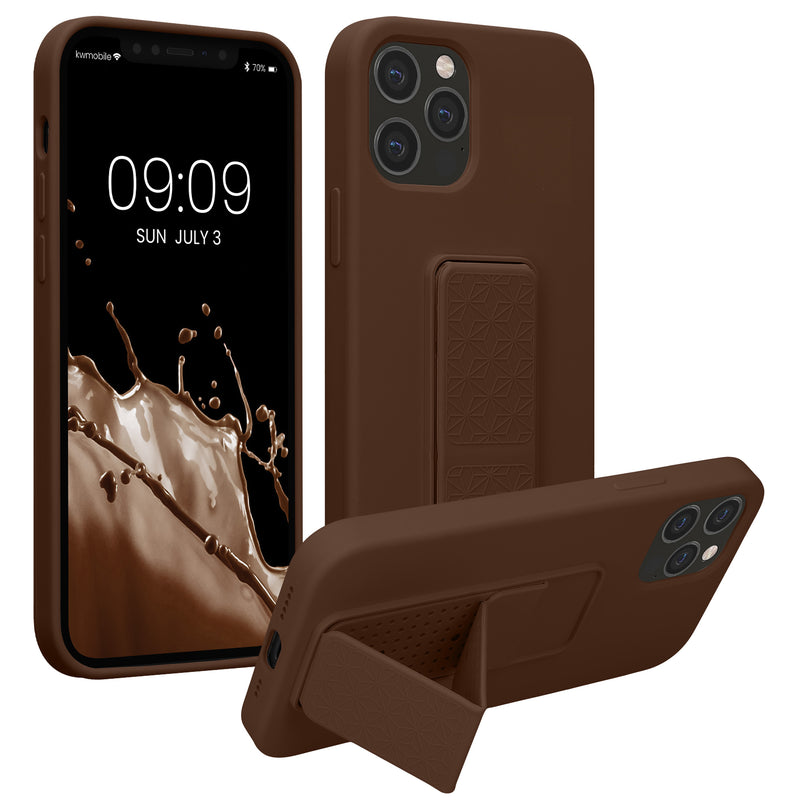 kwmobile Cell Phone Case for Apple iPhone 12 / iPhone 12 Pro with Finger Holder and Stand Protective Cover