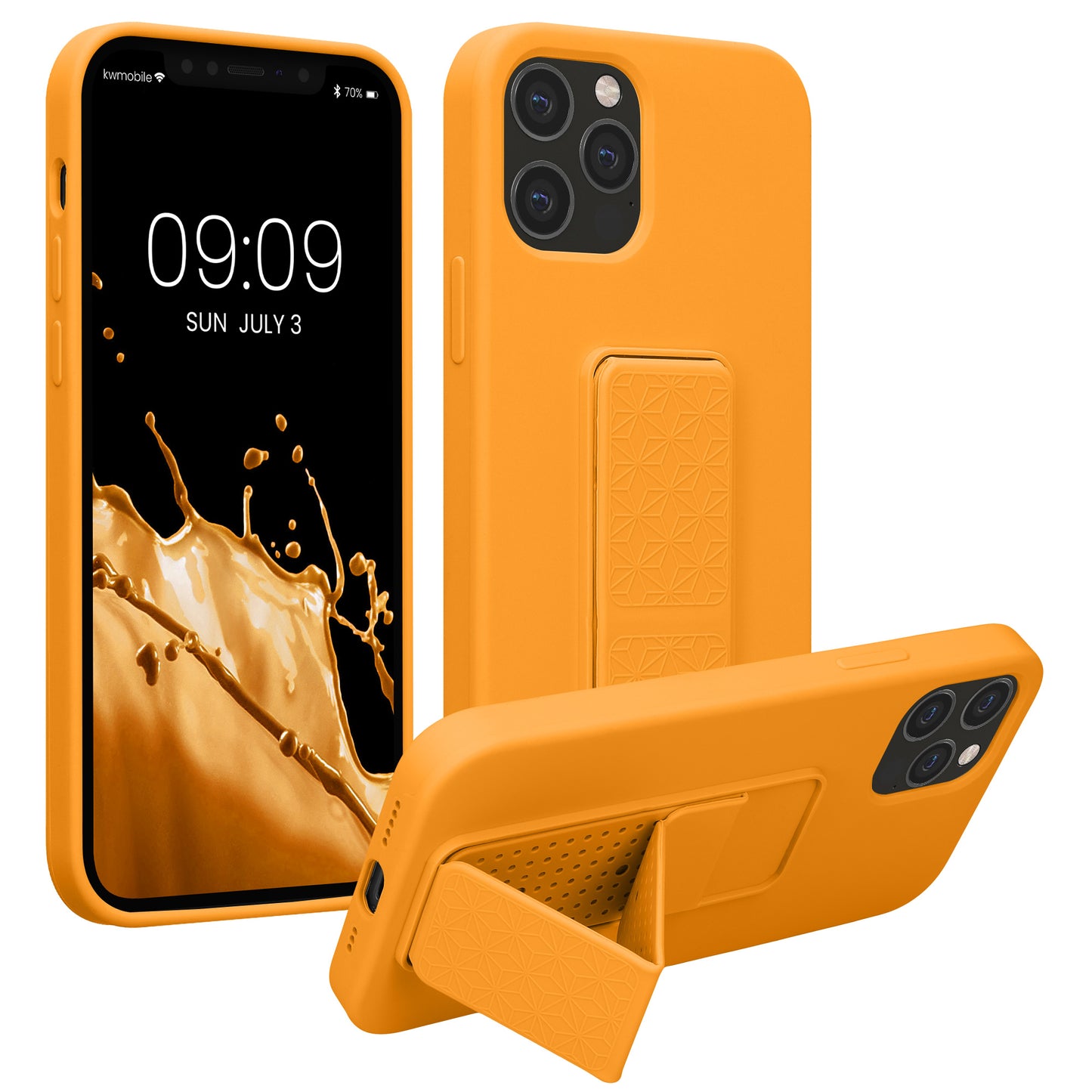 kwmobile Cell Phone Case for Apple iPhone 12 / iPhone 12 Pro with Finger Holder and Stand Protective Cover