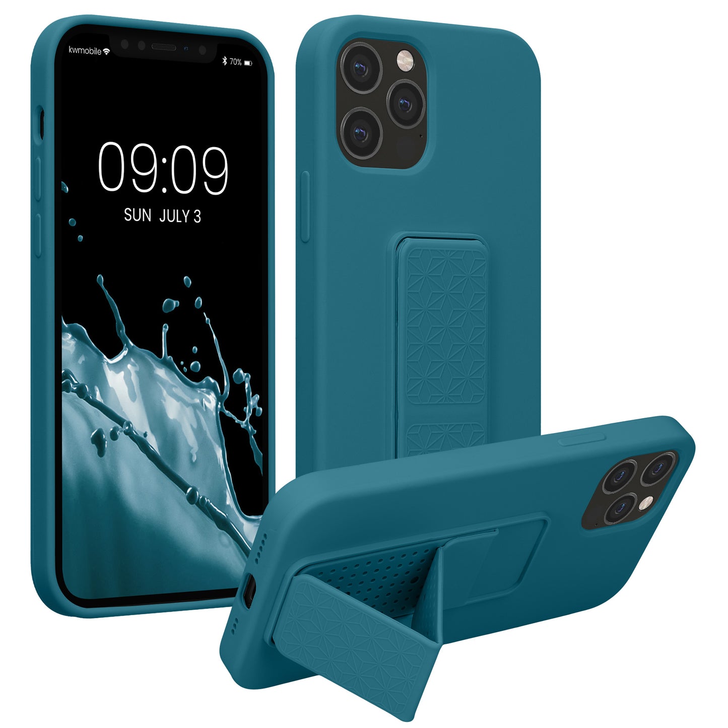 kwmobile Cell Phone Case for Apple iPhone 12 / iPhone 12 Pro with Finger Holder and Stand Protective Cover