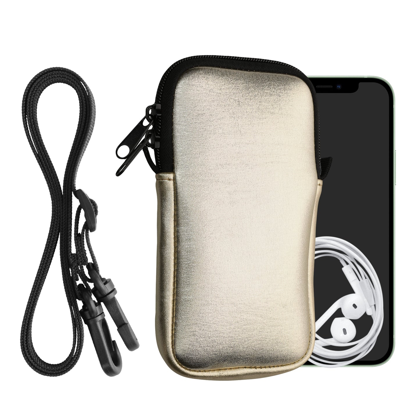 kwmobile Phone Pouch for Smartphones - Phone Bag with Lanyard 15.2 x 8.3 cm Inner Dimensions