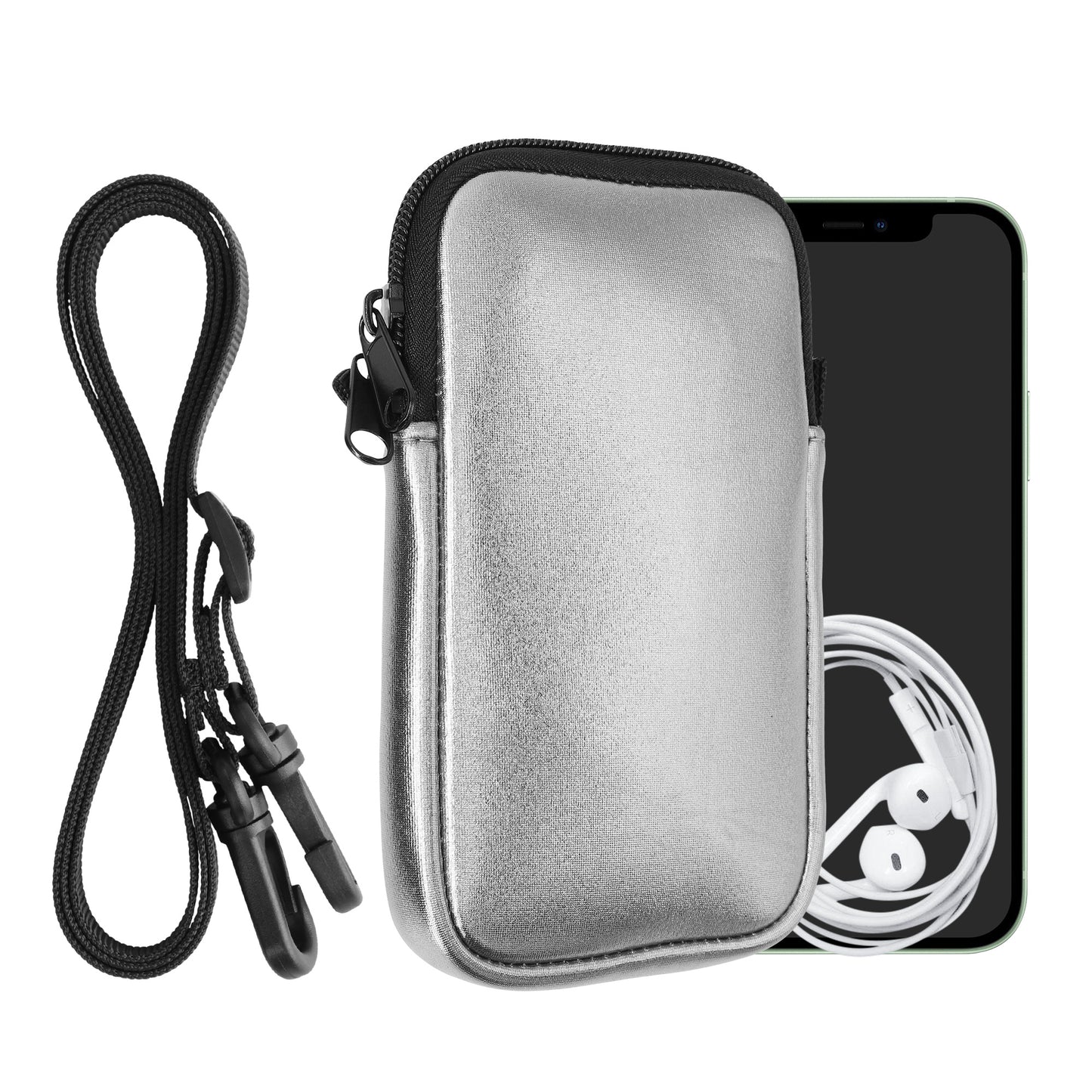 kwmobile Phone Pouch for Smartphones - Phone Bag with Lanyard 15.2 x 8.3 cm Inner Dimensions