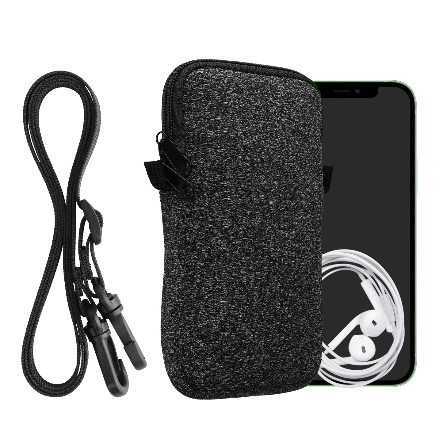 kwmobile Phone Pouch for Smartphones - Phone Bag with Lanyard 15.2 x 8.3 cm Inner Dimensions