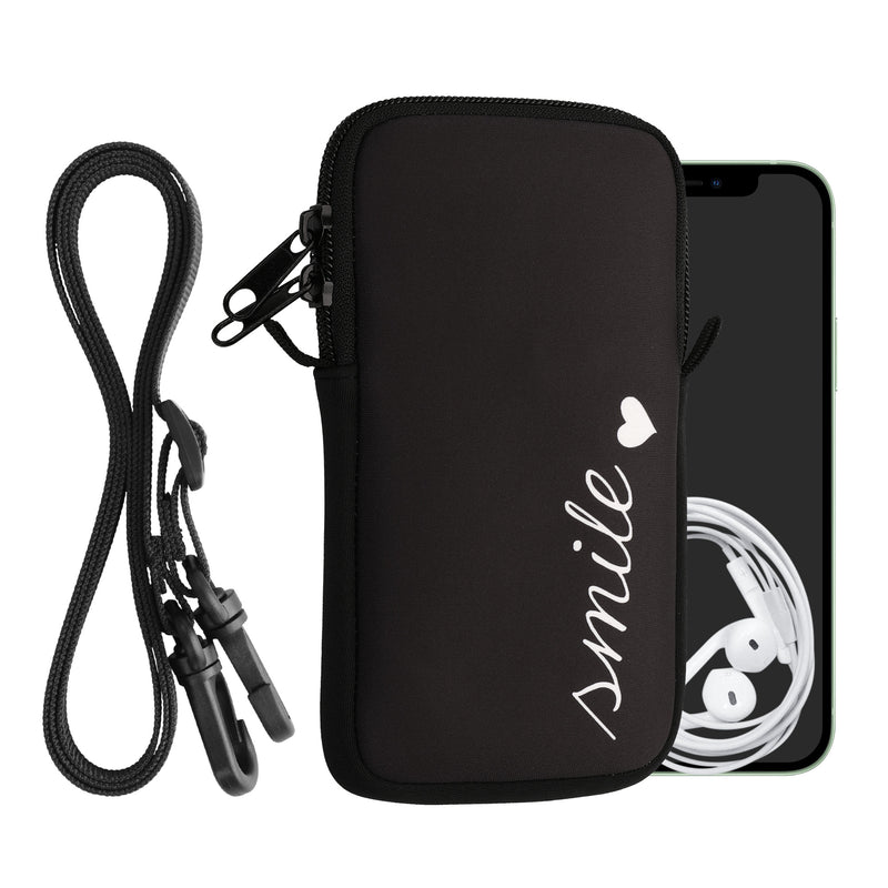 kwmobile Cell Phone Pouch for Smartphones - Cell Phone Bag with Chain 16.5 x 8.9 cm Inner Dimensions - Don't touch my Phone