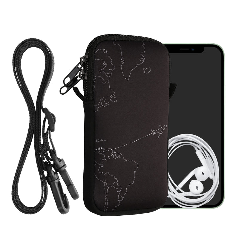 kwmobile Cell Phone Pouch for Smartphones - Cell Phone Bag with Chain 16.5 x 8.9 cm Inner Dimensions - Don't touch my Phone