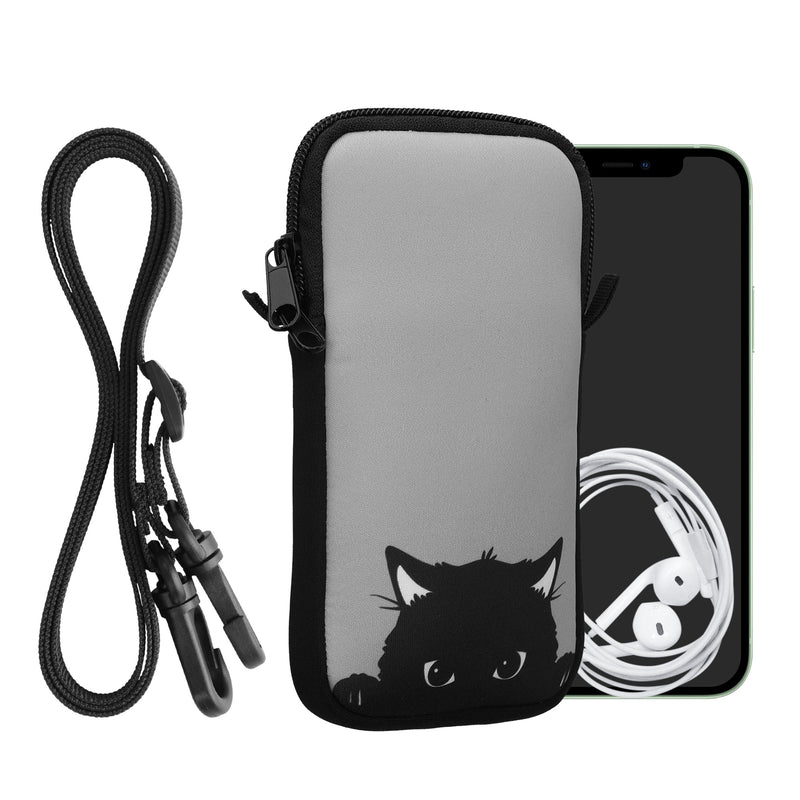 kwmobile Cell Phone Pouch for Smartphones - Cell Phone Bag with Chain 16.5 x 8.9 cm Inner Dimensions - Don't touch my Phone