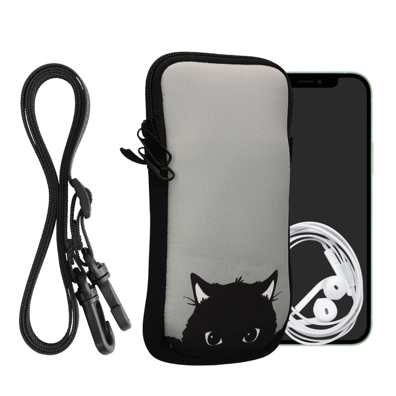 kwmobile Cell Phone Pouch for Smartphones - Cell Phone Bag with Chain 16.5 x 8.9 cm Inner Dimensions - Don't touch my Phone