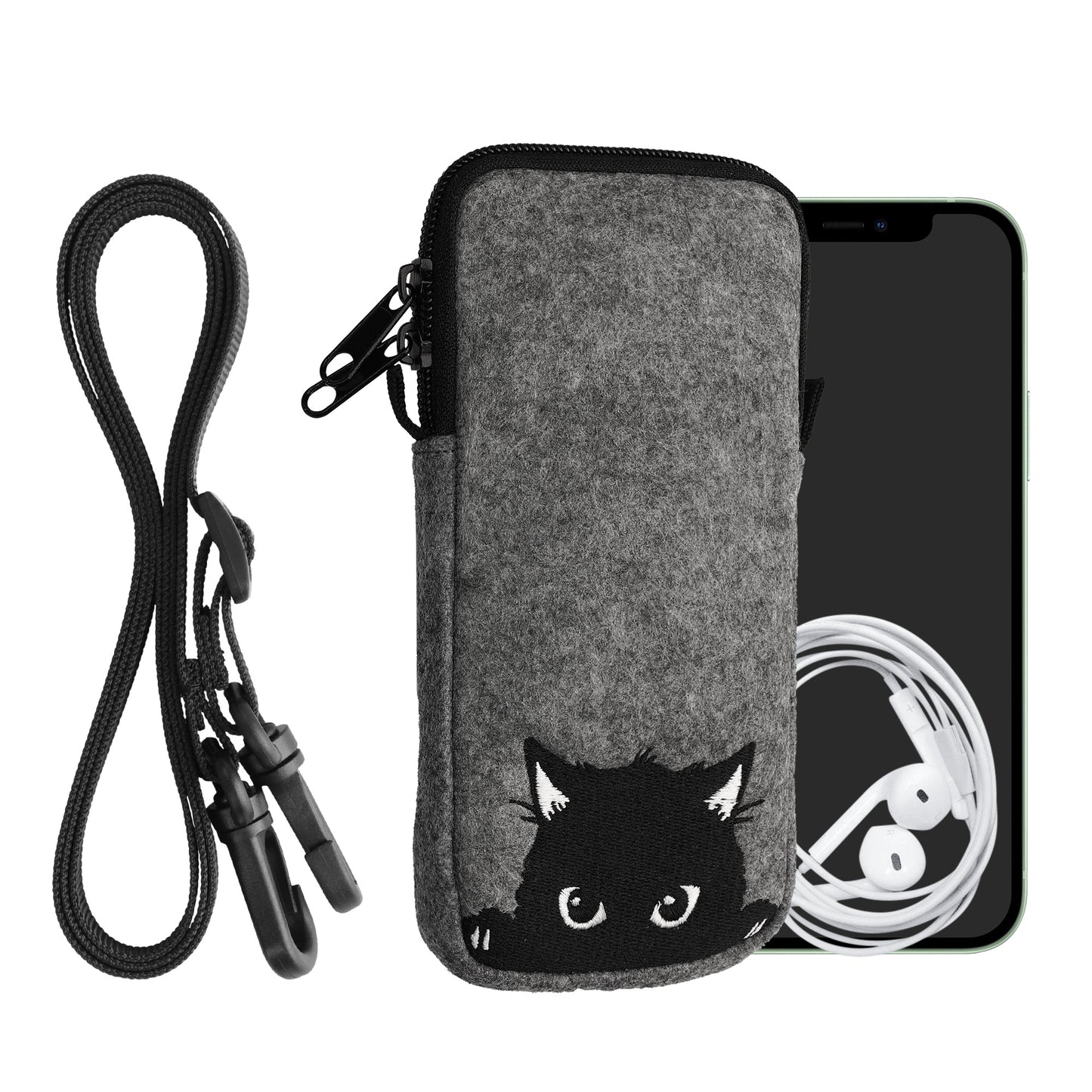 kwmobile Cell Phone Case for Smartphones 6.5" Phone Cover with Chain 16.5 x 8.9 cm Inner Dimensions Don't Touch My Phone
