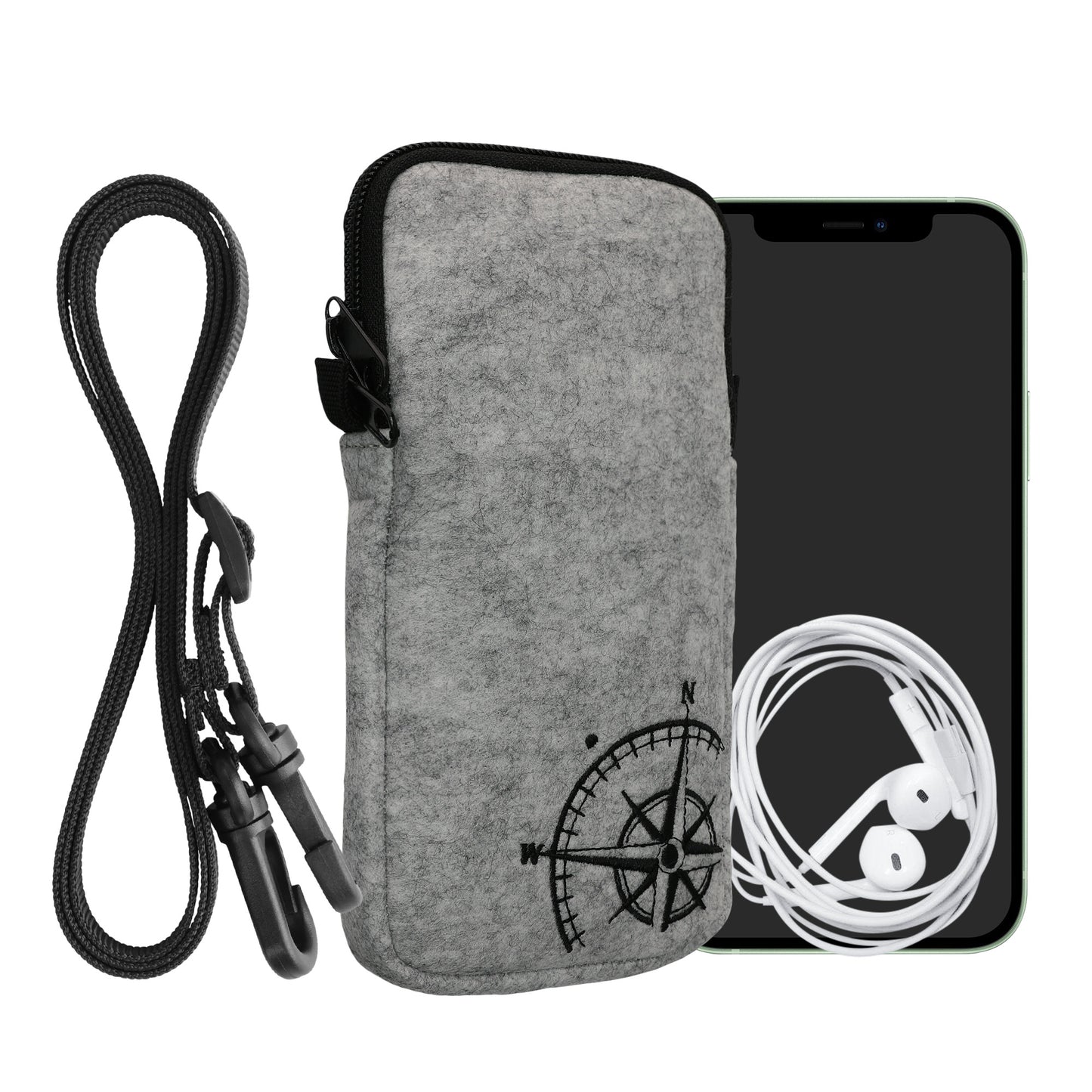 kwmobile Cell Phone Case for Smartphones 6.5" Phone Cover with Chain 16.5 x 8.9 cm Inner Dimensions Don't Touch My Phone