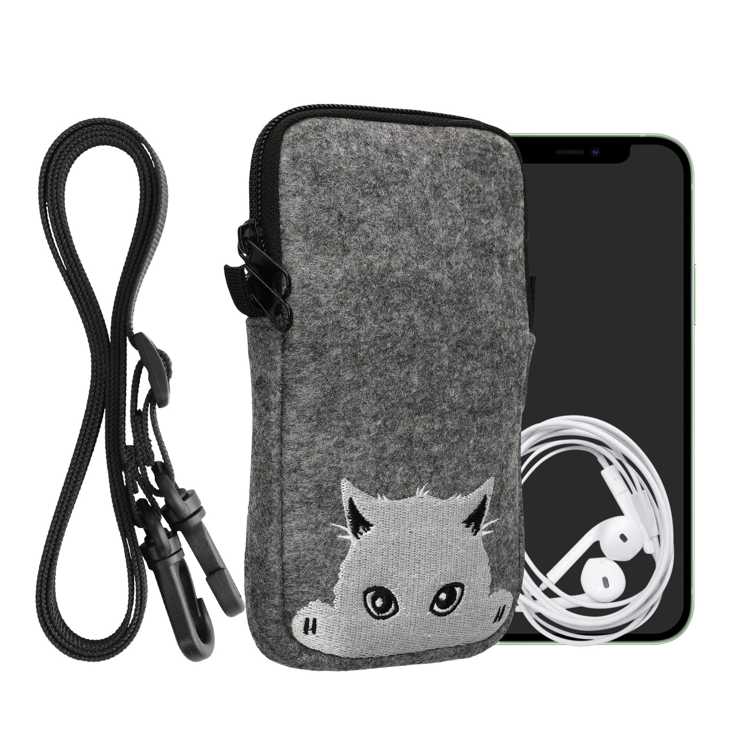 kwmobile Cell Phone Case for Smartphones 6.5" Phone Cover with Chain 16.5 x 8.9 cm Inner Dimensions Don't Touch My Phone