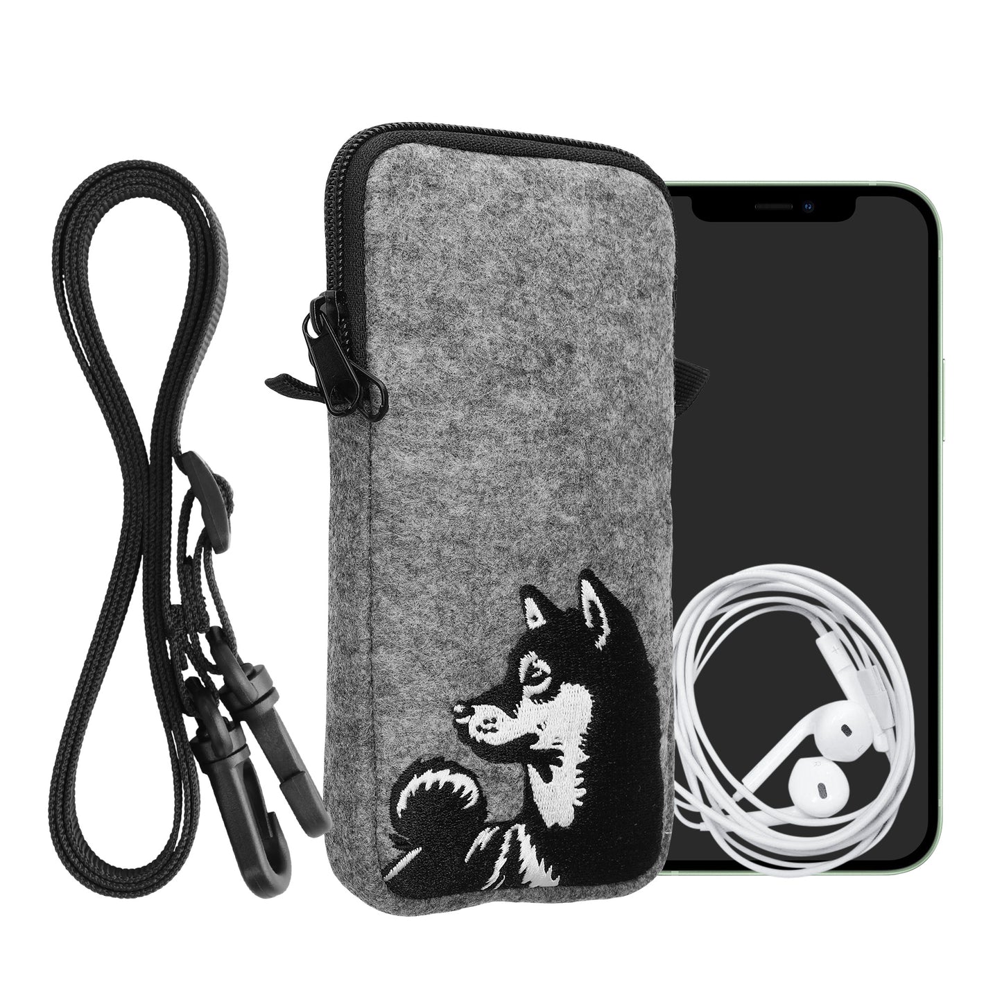 kwmobile Cell Phone Case for Smartphones 6.5" Phone Cover with Chain 16.5 x 8.9 cm Inner Dimensions Don't Touch My Phone