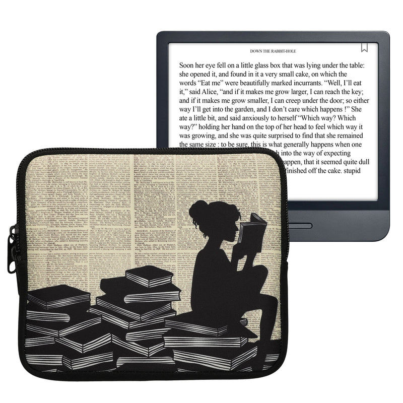 kwmobile Bag for eReader - Case Cover Galaxy Tree Meadow Grey Black - Inner Dimensions