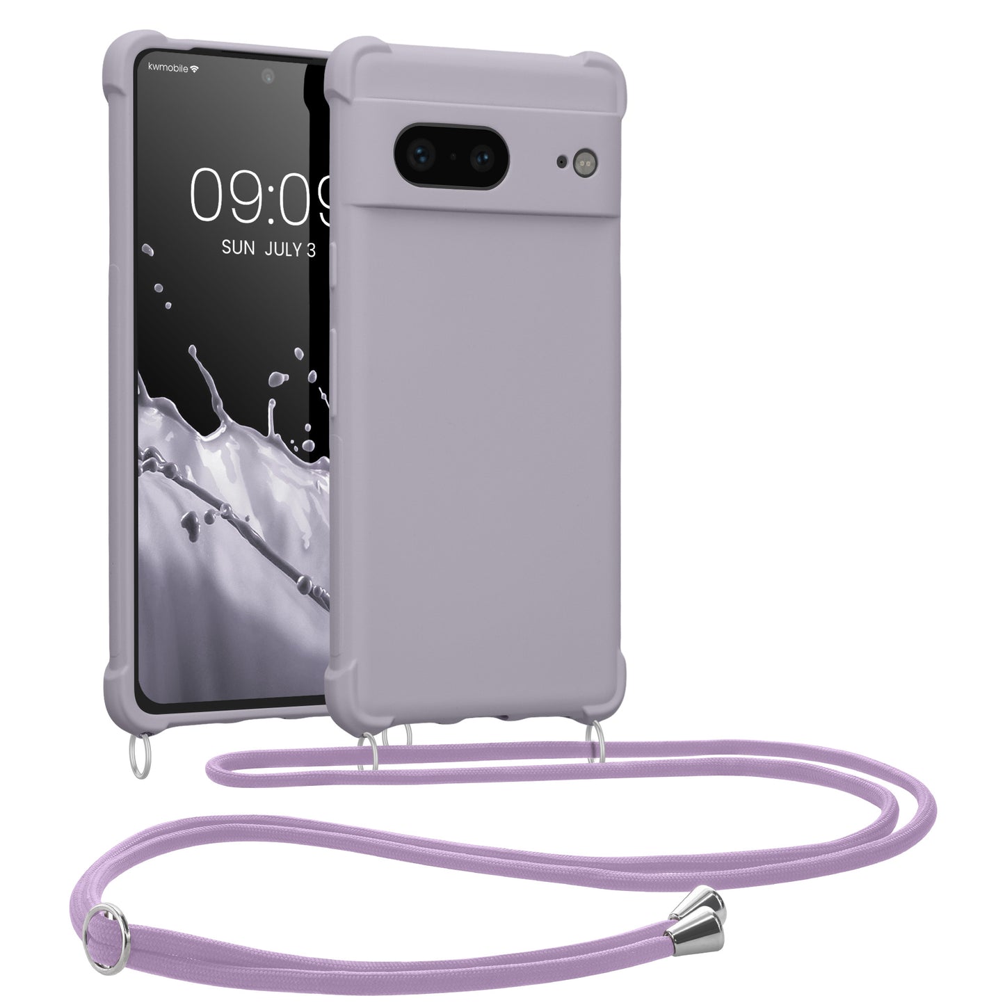 kwmobile Necklace Case compatible with Google Pixel 7 Case - Cover with Lanyard - Silicone Protective Cover