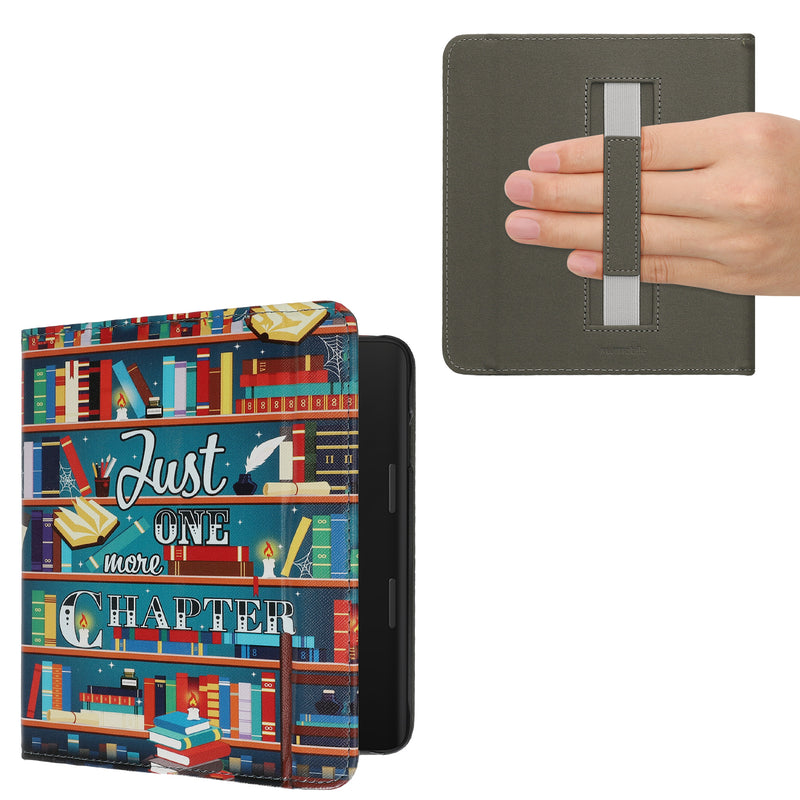 kwmobile Protective Case for Tolino Epos 3 Cover - eReader Flip Case with Hand Strap and Auto Sleep Function