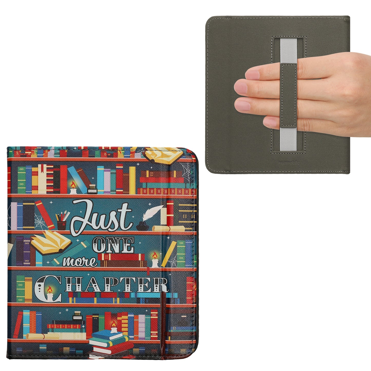 kwmobile Protective Case for Tolino Epos 3 Cover - eReader Flip Case with Hand Strap and Auto Sleep Function