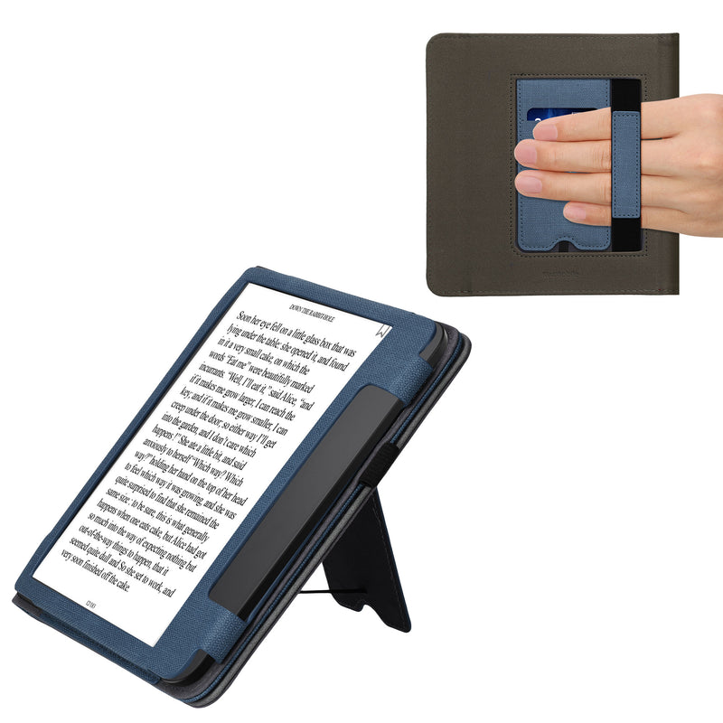 kwmobile Case Compatible with Tolino Epos 3 Case Flip Case with Hand Strap Cover