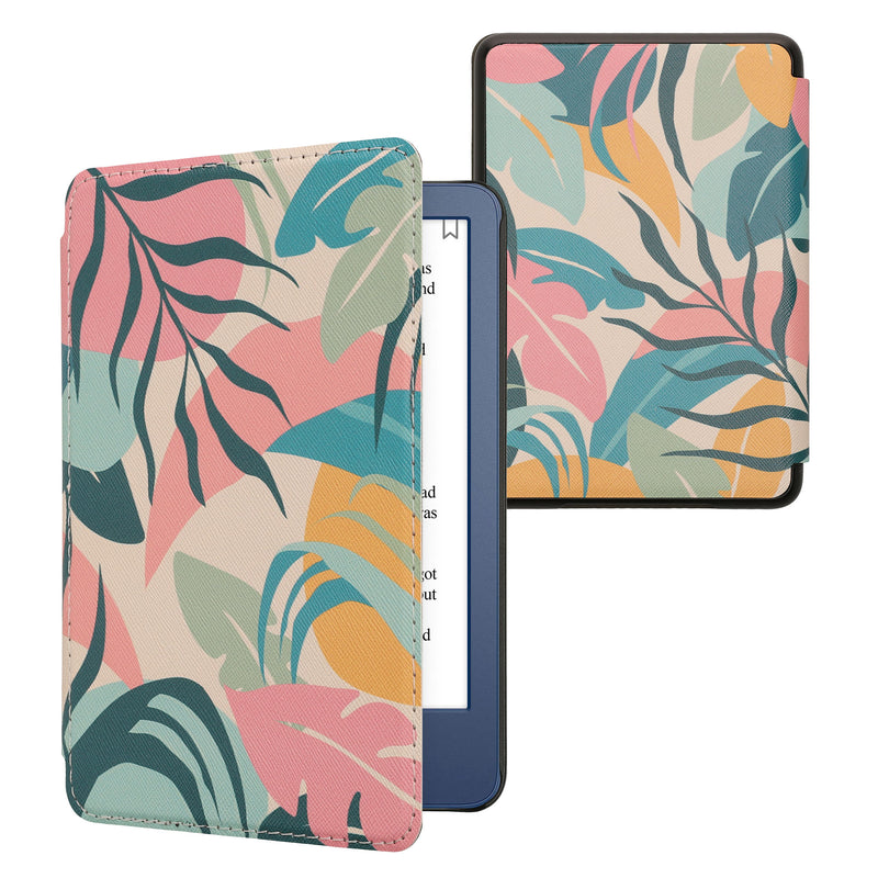 kwmobile Cover for Amazon Kindle (2022/2024) Case - eReader Flip Case with Auto Sleep Function - Library Motto