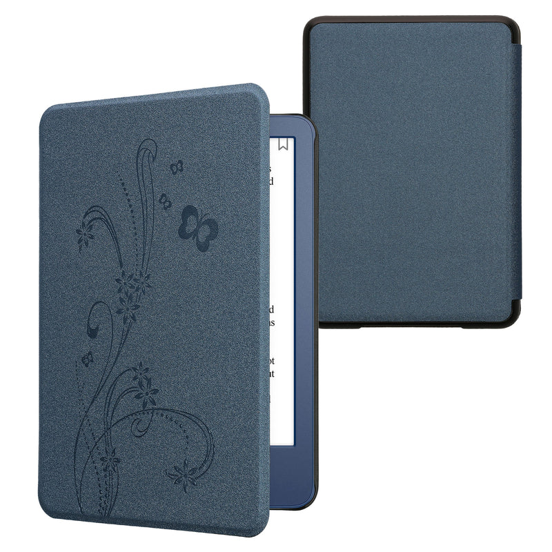 kwmobile Cover for Amazon Kindle (2022/2024) Case - eReader Flip Case with Auto Sleep Function - Library Motto
