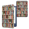 kwmobile Cover for Amazon Kindle (2022/2024) Case - eReader Flip Case with Auto Sleep Function - Library Motto