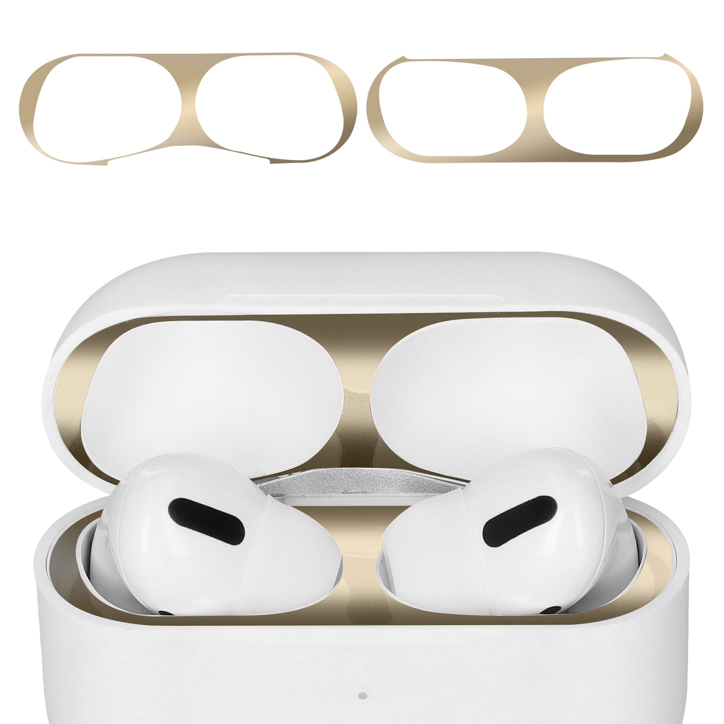 kwmobile Dust Protection Stickers compatible with Apple AirPods Pro 2 Metal Dust Guard Skin