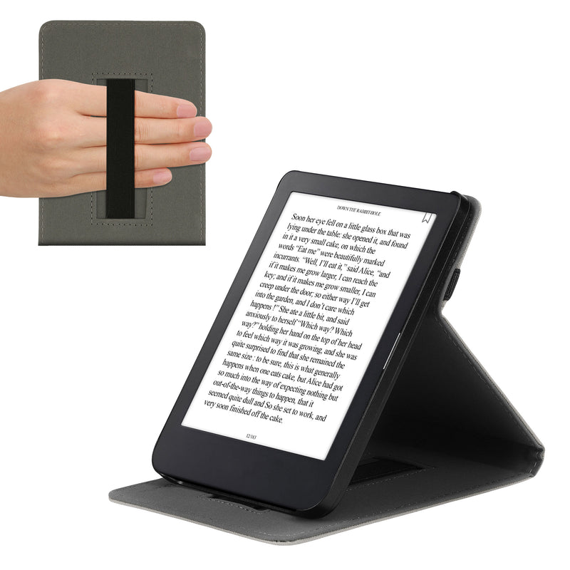 kwmobile Case Compatible with Kobo Clara 2E / Tolino Shine 4 - e-Reader Cover with Strap Stand