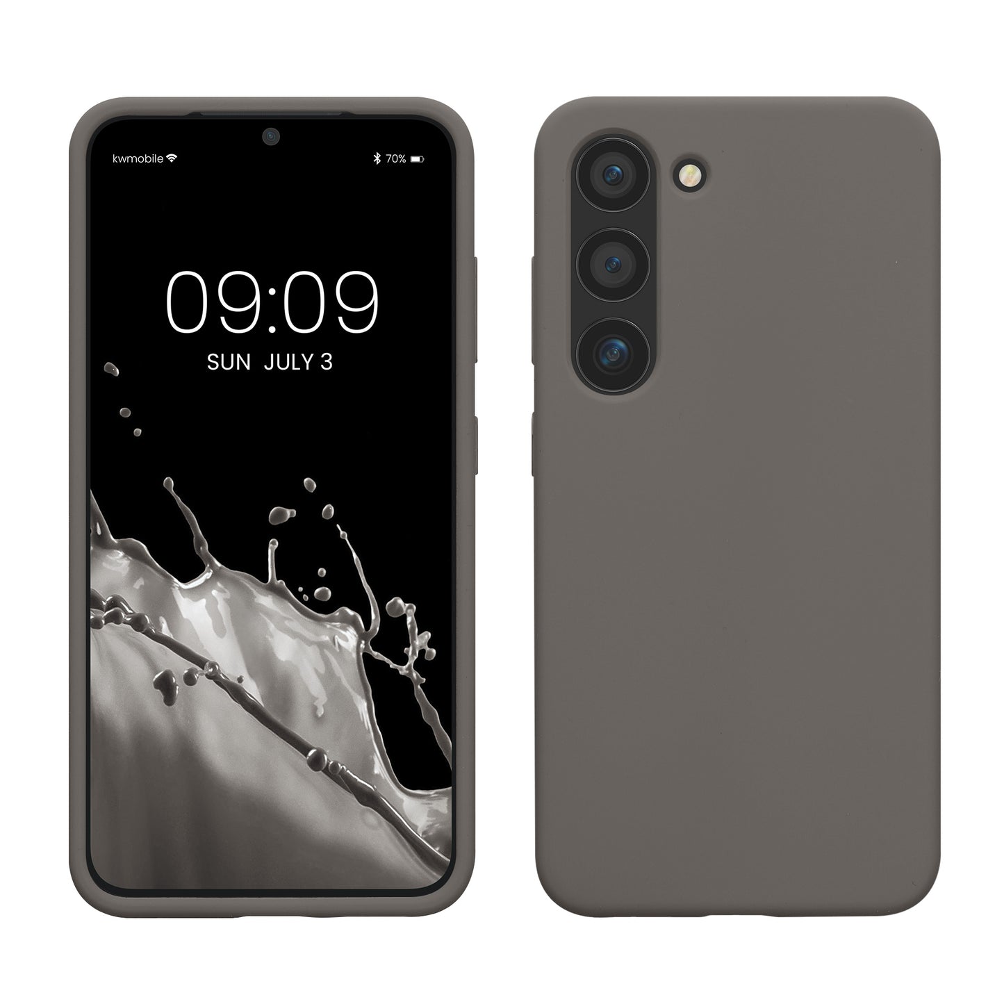 kwmobile Case Compatible with Samsung Galaxy S23 Case Slim Silicone Phone Case Shockproof Phone Cover Soft Surface Wireless Charging