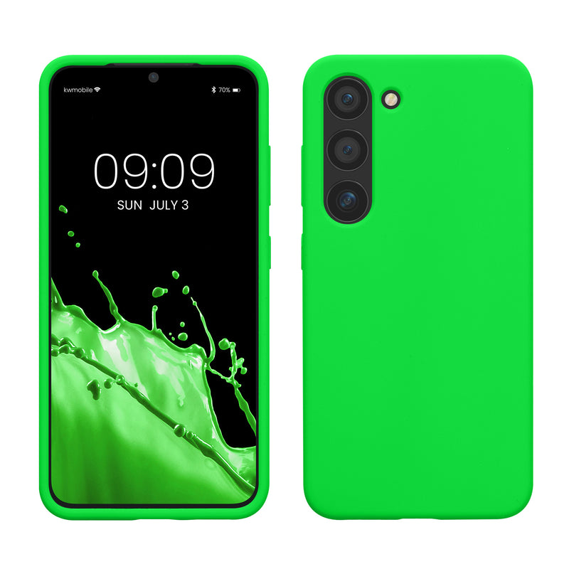 kwmobile Case Compatible with Samsung Galaxy S23 Case Slim Silicone Phone Case Shockproof Phone Cover Soft Surface Wireless Charging