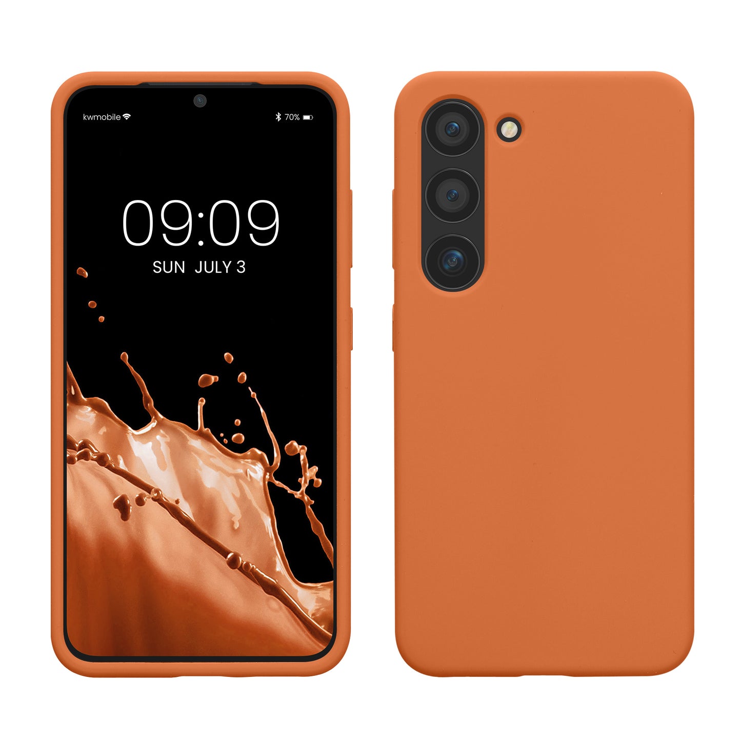 kwmobile Case Compatible with Samsung Galaxy S23 Case Slim Silicone Phone Case Shockproof Phone Cover Soft Surface Wireless Charging