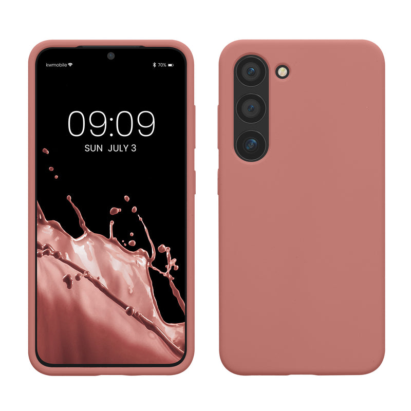 kwmobile Case Compatible with Samsung Galaxy S23 Case Slim Silicone Phone Case Shockproof Phone Cover Soft Surface Wireless Charging