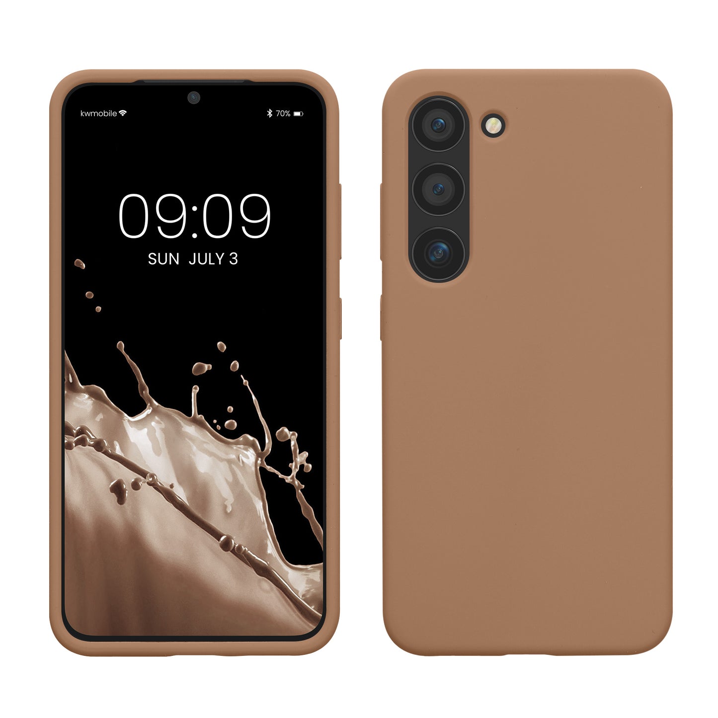 kwmobile Case Compatible with Samsung Galaxy S23 Case Slim Silicone Phone Case Shockproof Phone Cover Soft Surface Wireless Charging