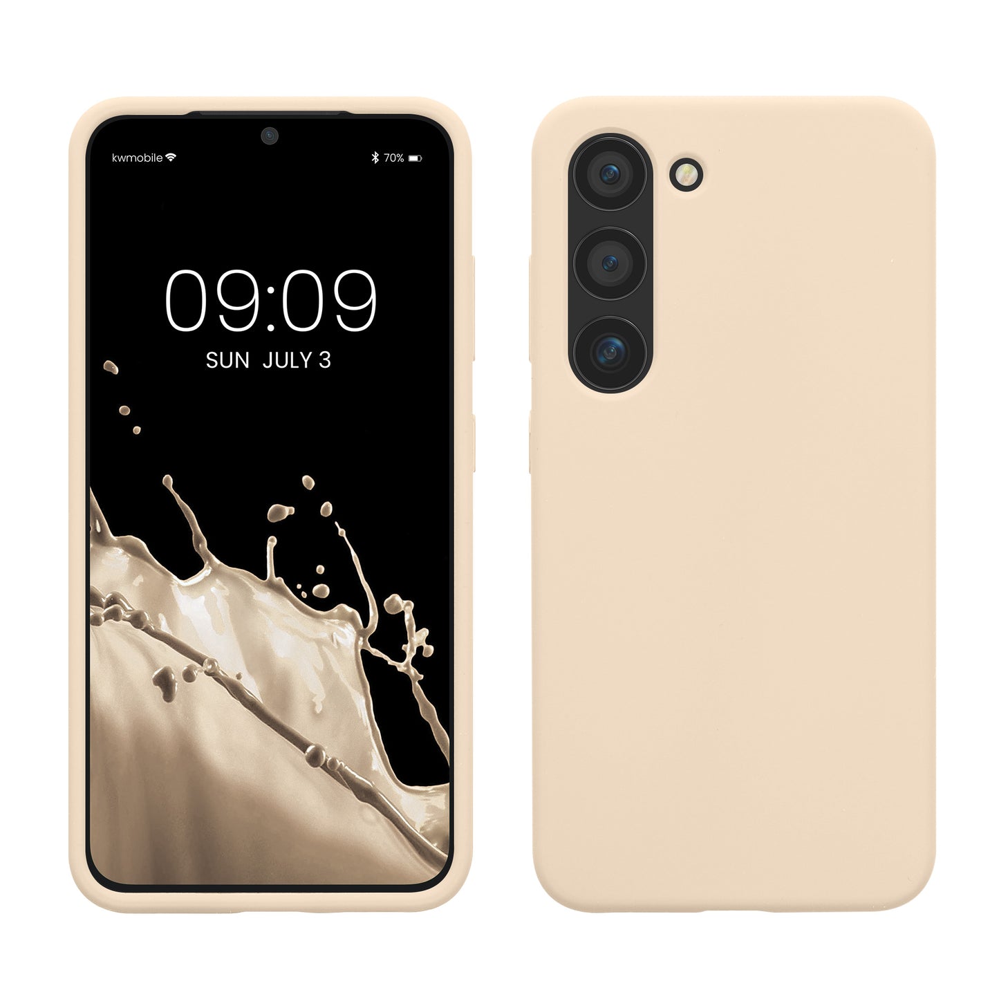 kwmobile Case Compatible with Samsung Galaxy S23 Case Slim Silicone Phone Case Shockproof Phone Cover Soft Surface Wireless Charging