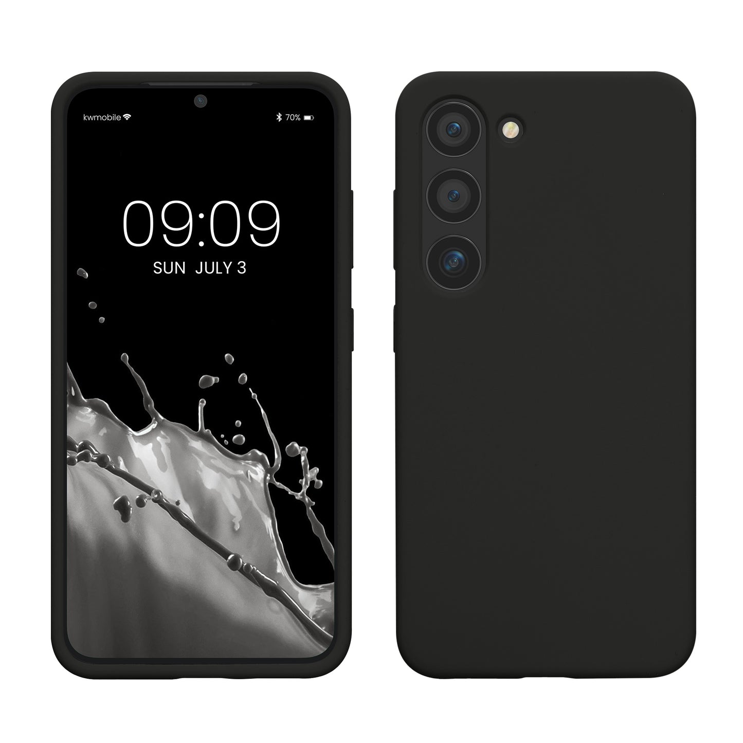 kwmobile Case Compatible with Samsung Galaxy S23 Case Slim Silicone Phone Case Shockproof Phone Cover Soft Surface Wireless Charging