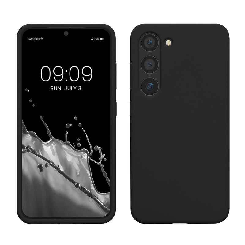 kwmobile Case Compatible with Samsung Galaxy S23 Case Slim Silicone Phone Case Shockproof Phone Cover Soft Surface Wireless Charging