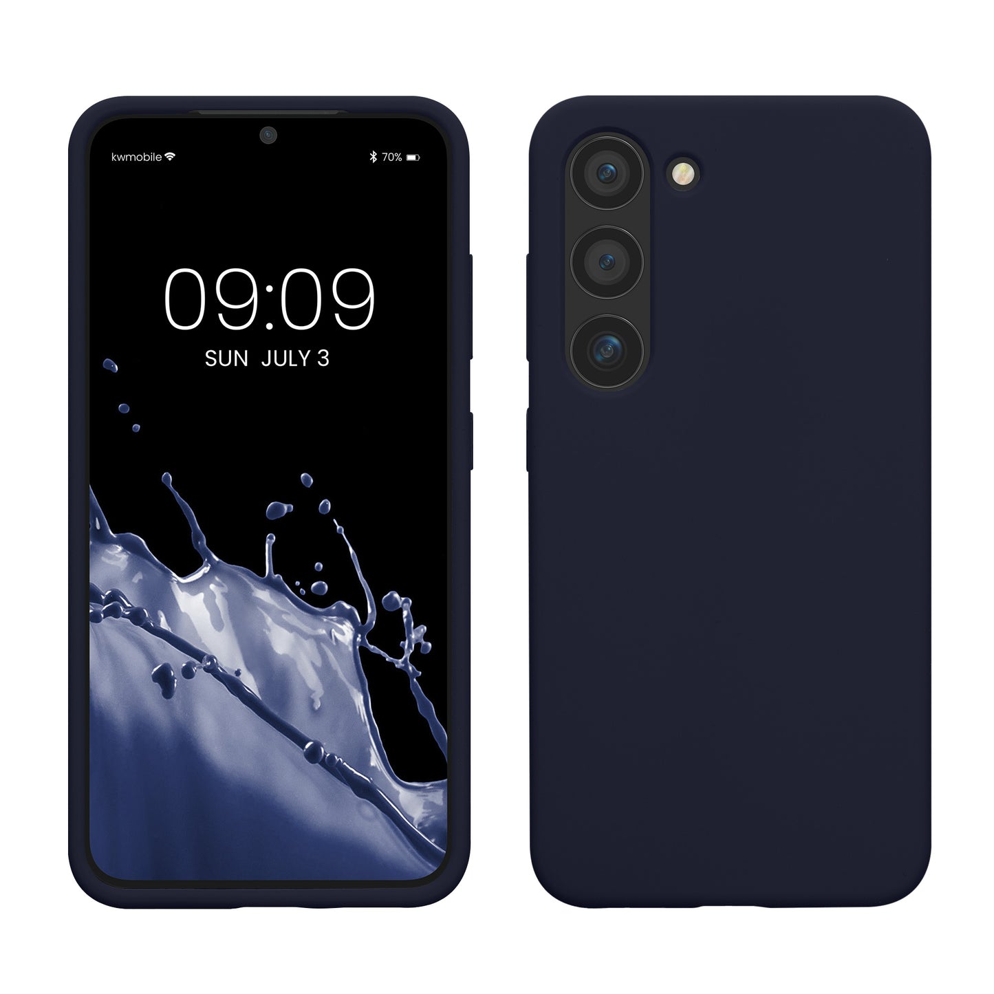 kwmobile Case Compatible with Samsung Galaxy S23 Case Slim Silicone Phone Case Shockproof Phone Cover Soft Surface Wireless Charging