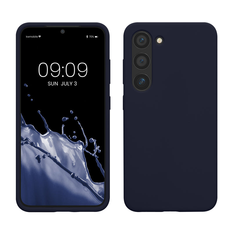 kwmobile Case Compatible with Samsung Galaxy S23 Case Slim Silicone Phone Case Shockproof Phone Cover Soft Surface Wireless Charging