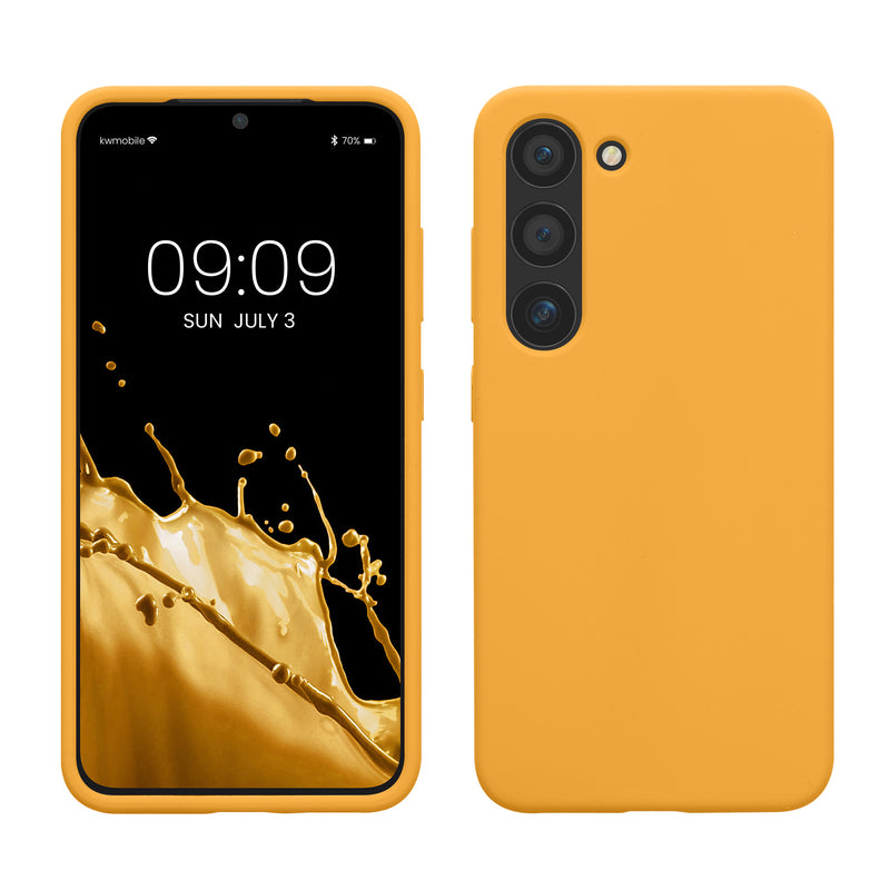 kwmobile Case Compatible with Samsung Galaxy S23 Case Slim Silicone Phone Case Shockproof Phone Cover Soft Surface Wireless Charging