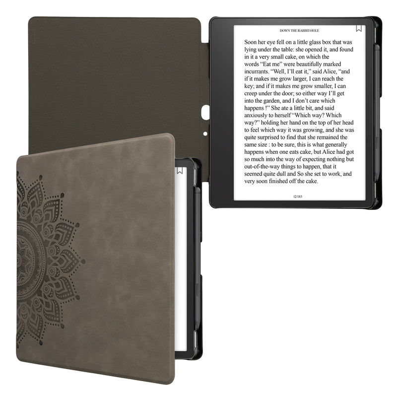 kwmobile Case for Amazon Kindle Scribe (2022/2024) - Faux Leather eReader Cover with Auto Sleep Function - Rising Sun