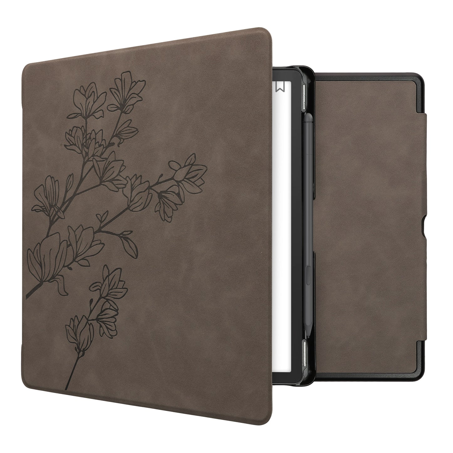 kwmobile Case for Amazon Kindle Scribe (2022/2024) - Faux Leather eReader Cover with Auto Sleep Function - Rising Sun