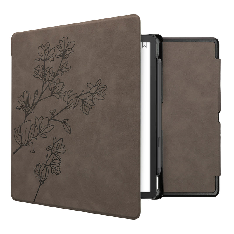 kwmobile Case for Amazon Kindle Scribe (2022/2024) - Faux Leather eReader Cover with Auto Sleep Function - Rising Sun