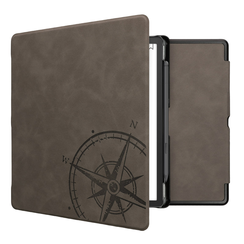 kwmobile Case for Amazon Kindle Scribe (2022/2024) - Faux Leather eReader Cover with Auto Sleep Function - Rising Sun