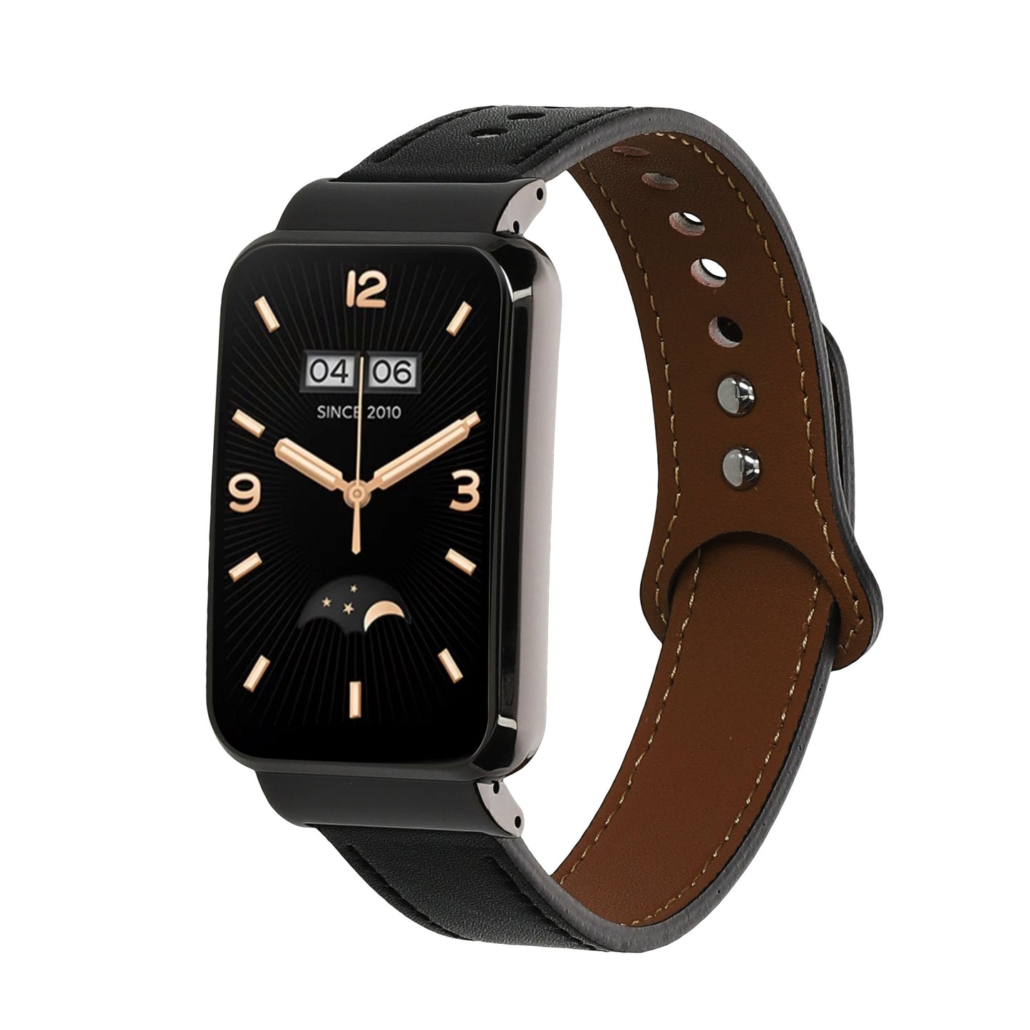 kwmobile Armband kompatibel mit Xiaomi Mi Band 7 Pro - Echtleder Fitnesstracker Sportarmband Band Schwarz  