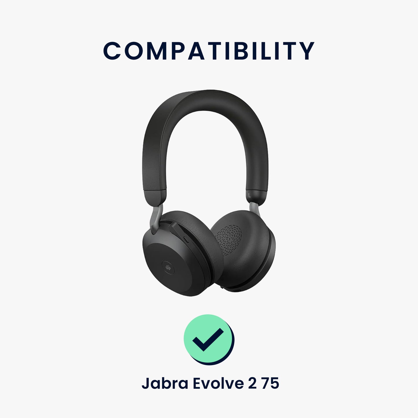 kwmobile Ear Pads for Jabra Evolve 2 75 Ear Cushions Replacement Headphone Spare Parts Over Ear Headphones