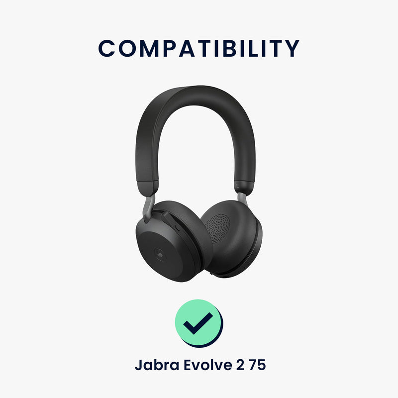 kwmobile Ear Pads for Jabra Evolve 2 75 Ear Cushions Replacement Headphone Spare Parts Over Ear Headphones