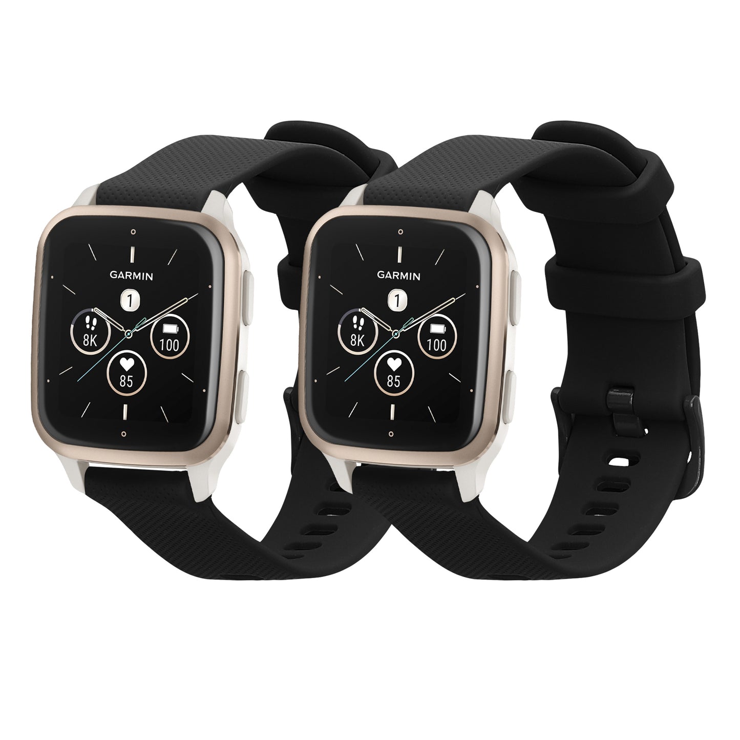 kwmobile Watch Strap for Garmin Venu Sq 2 Music / Sq 2 / Vivoactive 6 / Vivoactive 5 Strap Fitness Tracker Band Set Replacement Strap Smartwatch