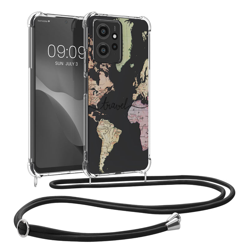 kwmobile Necklace Case compatible with Xiaomi Redmi Note 12 (4G) Silicone Cover with Phone Chain