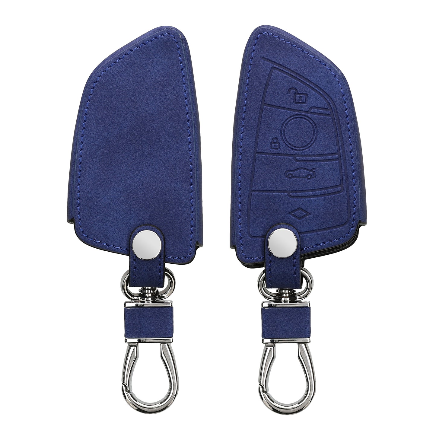 kwmobile Car Key Fob Cover Compatible with BMW 3-Button Smart Key - Faux Leather Protective Case for Key