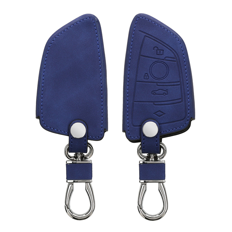 kwmobile Car Key Fob Cover Compatible with BMW 3-Button Smart Key - Faux Leather Protective Case for Key
