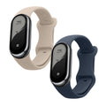 kwmobile Silikon Uhrenarmband für Xiaomi Mi Band 10 / Mi Band 9 / 8 Armband - Ersatzarmband für Fitnesstracker - Wechselarmband Smartwatch - Beige Lavendelgrau Beige  [dsg08]